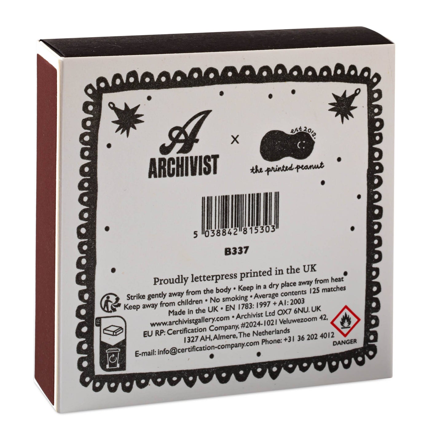 Black Miracle Square Matchbox