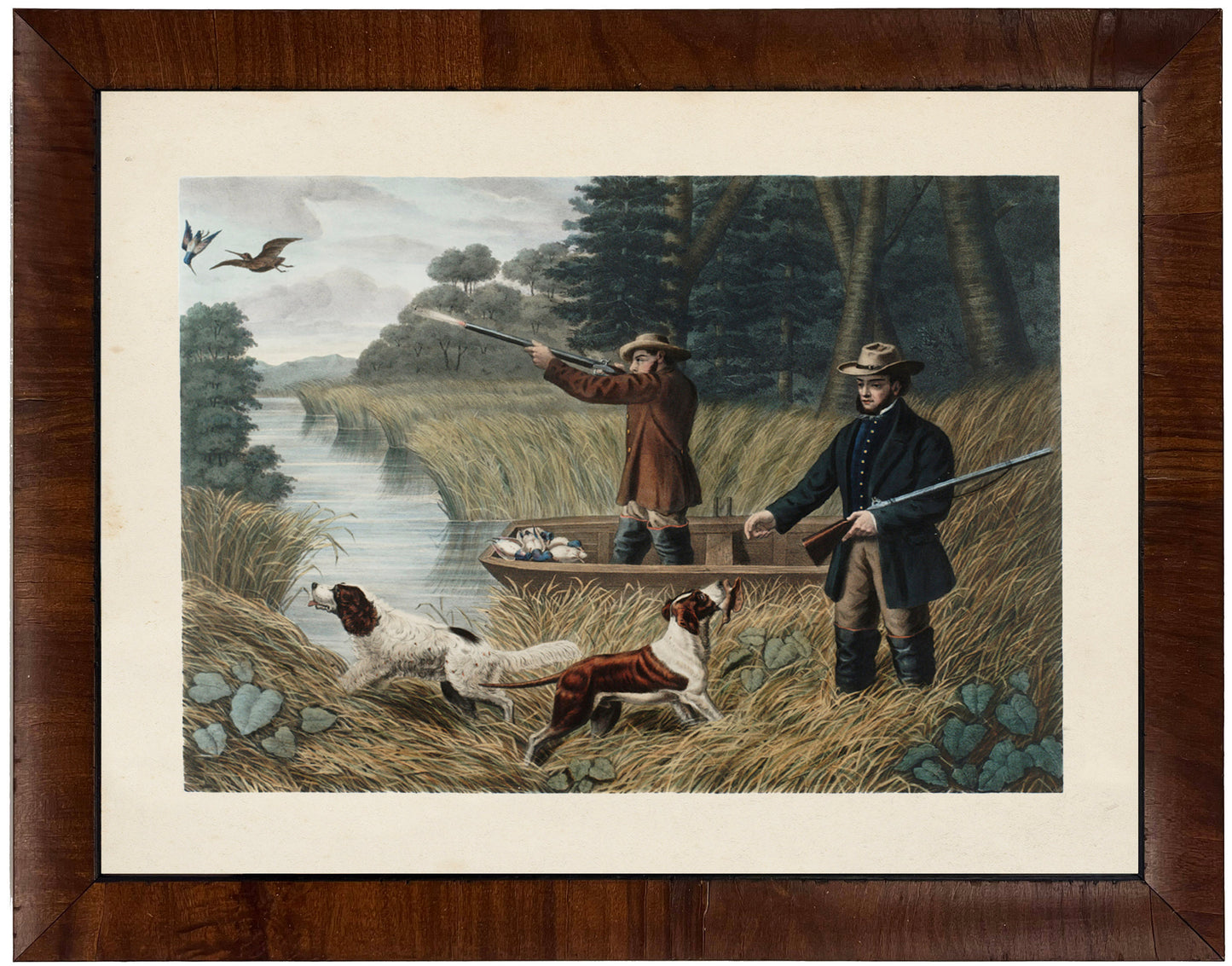 Framed Vintage Bird Hunting Bookplate