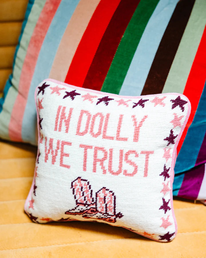 Trust in Dolly Needlepoint Pillow