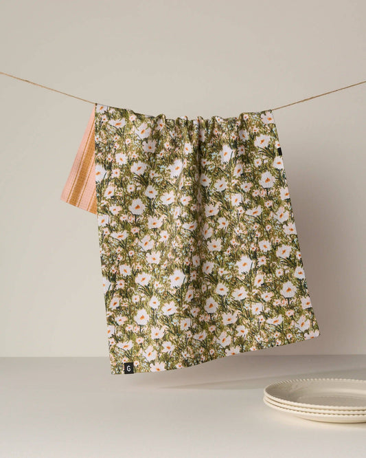 Daisy Stripe Luxe Kitchen Towel