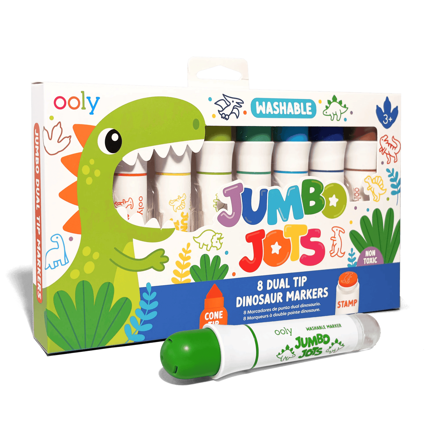 Jumbo Jots Dual Tip Dinosaur Stamp Markers