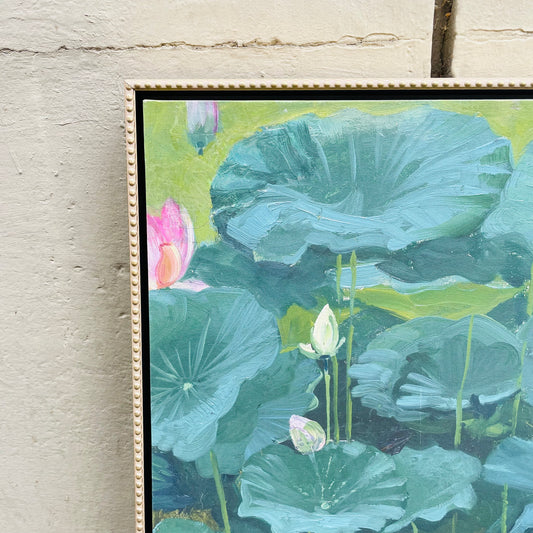 Lotus Pond Framed Canvas