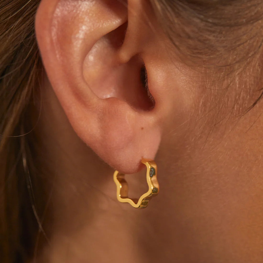 Estella Bartlett Flat Wave Hoops