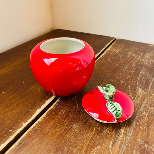 5" Ceramic Apple Cookie Jar- Vintage