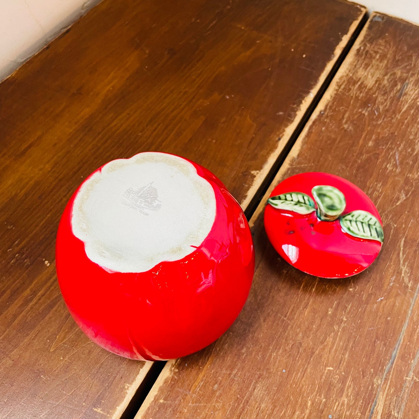 5" Ceramic Apple Cookie Jar- Vintage