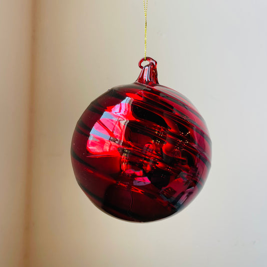 Winterberry Red Swirl Ornament
