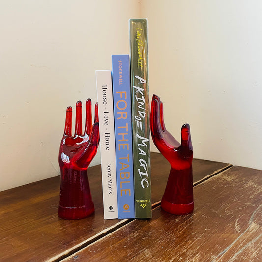 Translucent Scarlet Resin Hands