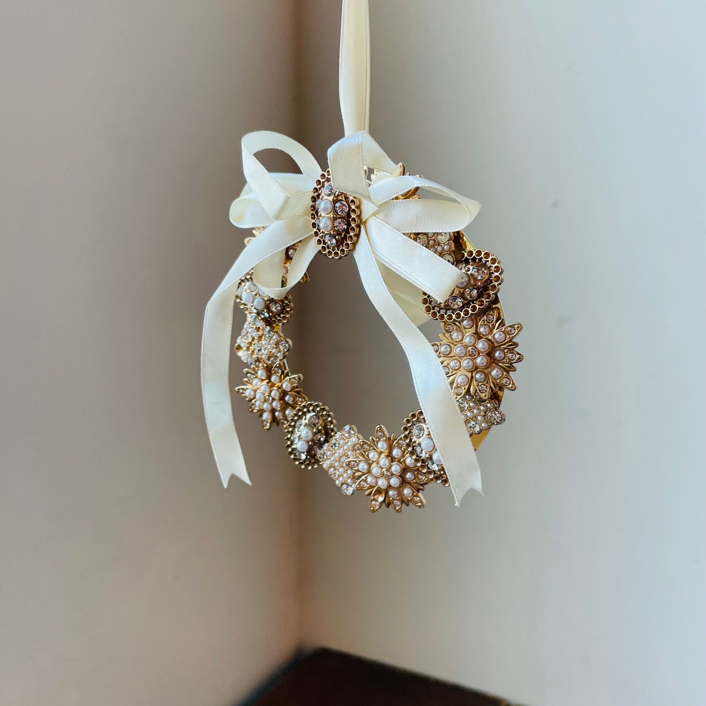 Vintage Brooch Wreath Ornament