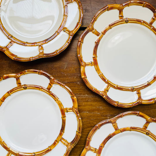 Bamboo Melamine Dessert Plates- Set of 4