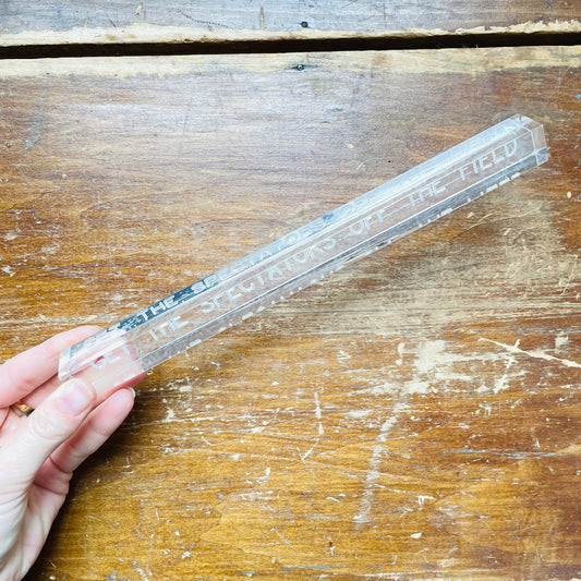 "Get this spectators off the field" Clear Acrylic Desk Block- Vintage