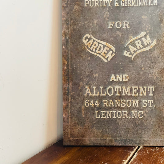 Seed Advertising Metal Sign