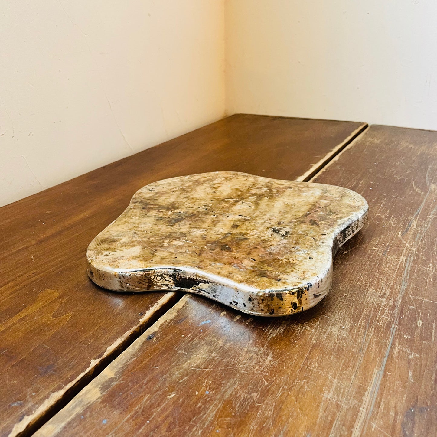 Decorative Mercury Glass Organic Shaped Platform