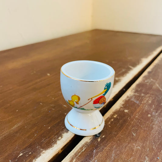 Cartoon Mallard Drake & Duckling Egg Cup- Vintage