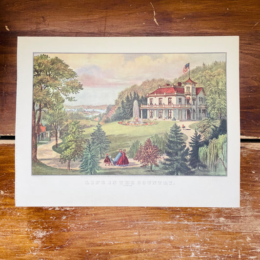 Currier & Ives Doubled-Sided Print I-Vintage