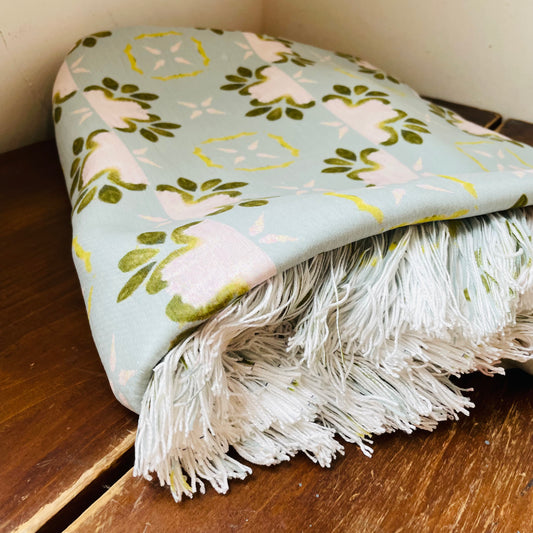 Primrose Blue Throw Blanket