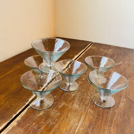 Hammered Glass Martini Glass Set