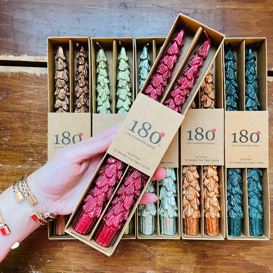 Metallic Tree Taper Candles