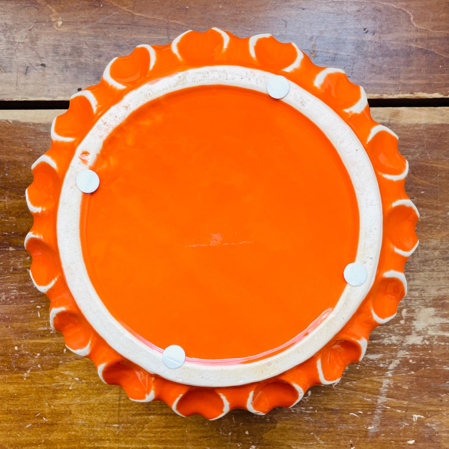 Orange and White Contemporary Vase-Vintage