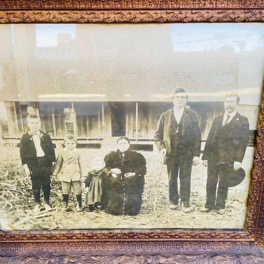 Antique Family Portrait in Frame-Vintage