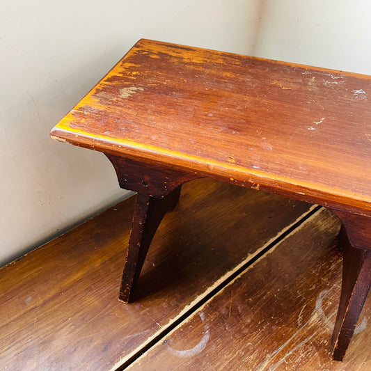 Dark Cherry Wood Mini Bench- Vintage