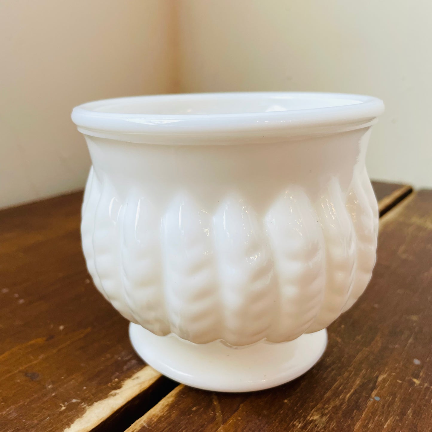 Footed Randall Milk Glass Flower Vase- Vintage