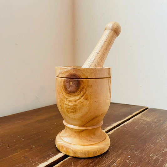 Wooden Mortar & Pestle- Vintage