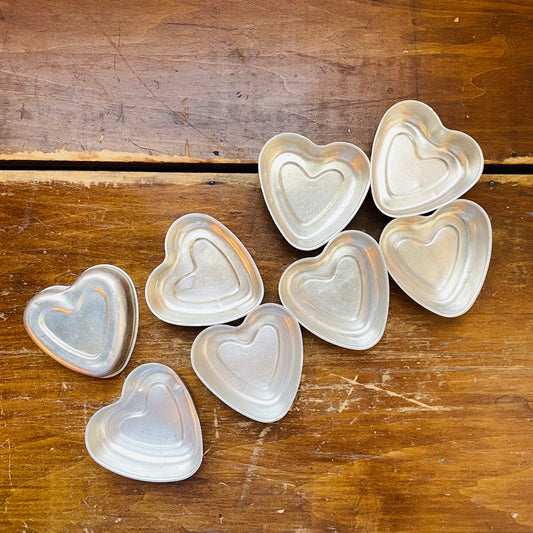 Heart Shaped Aluminum Cake Tins- Vintage