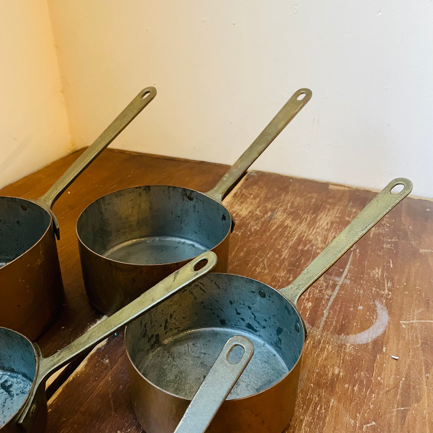 French Nesting Copper Pans- Antique