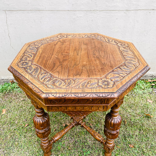 Octagon French Renaissance Revival Table- Antique