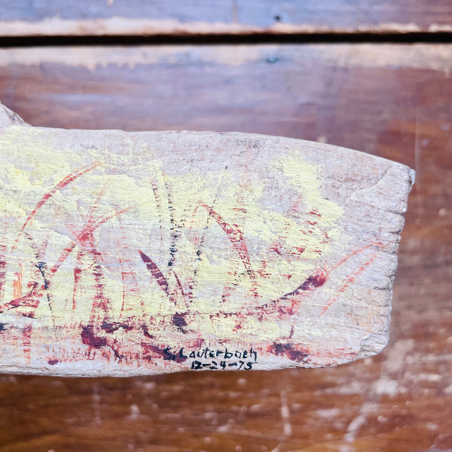 Pointer Painted on Rock Slab- Vintage