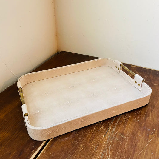 Cream Shagreen Tray