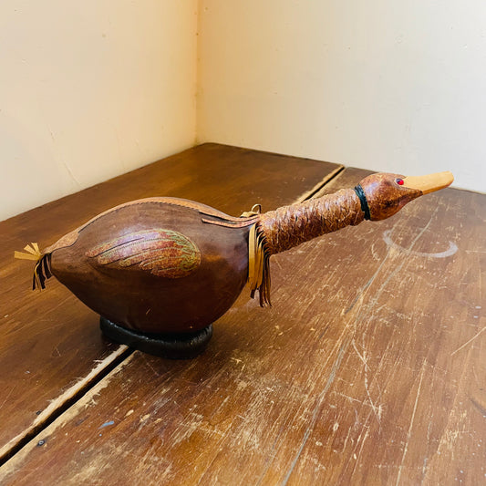 Italian Leather Duck Decanter- Vintage