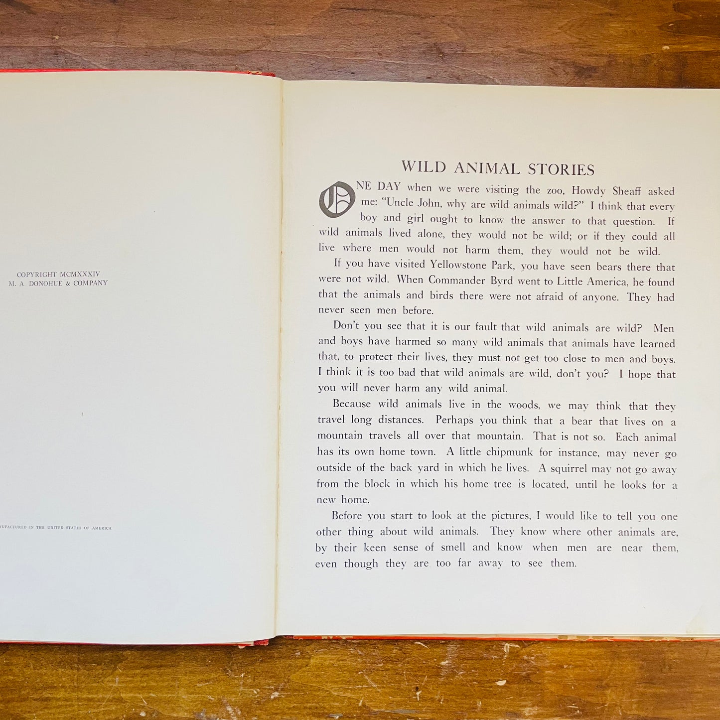 Wild Animal Stories & Pictures Book- Vintage