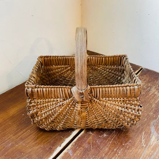 Brown Woven Butt Basket- Vintage