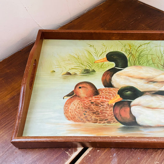 Melamine & Wooden Drakes & Hen Tray- Vintage