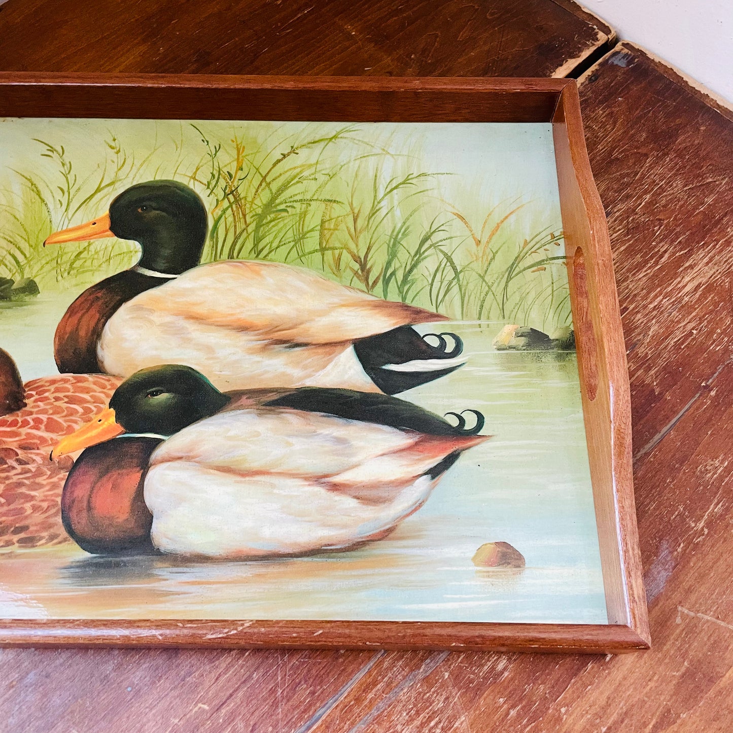 Melamine & Wooden Drakes & Hen Tray- Vintage