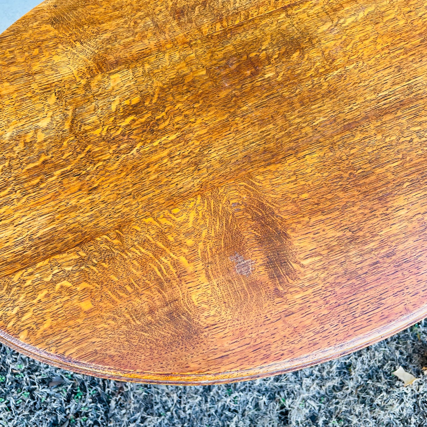 Oval Oak Barley Twist Side Table- Antique