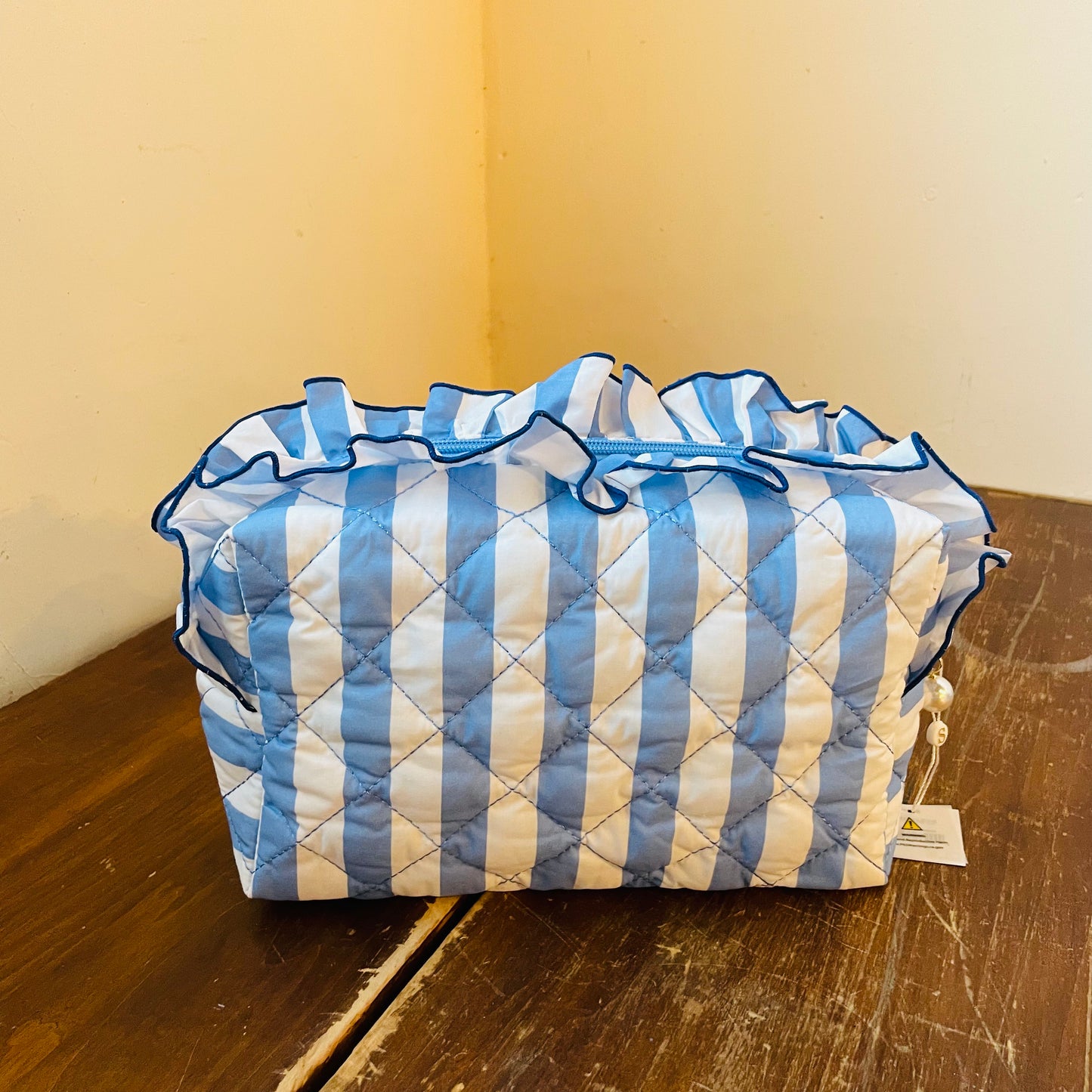 Blue Fancy Large Zip Pouch