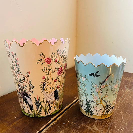 Herons & Cranes in the Garden Scalloped Bucket