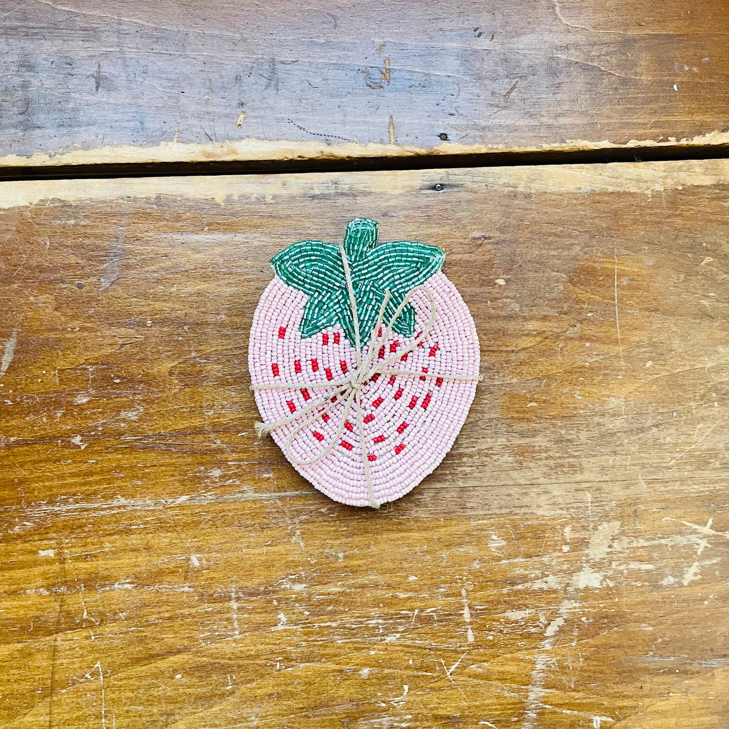 Beaded Strawberry Coasters