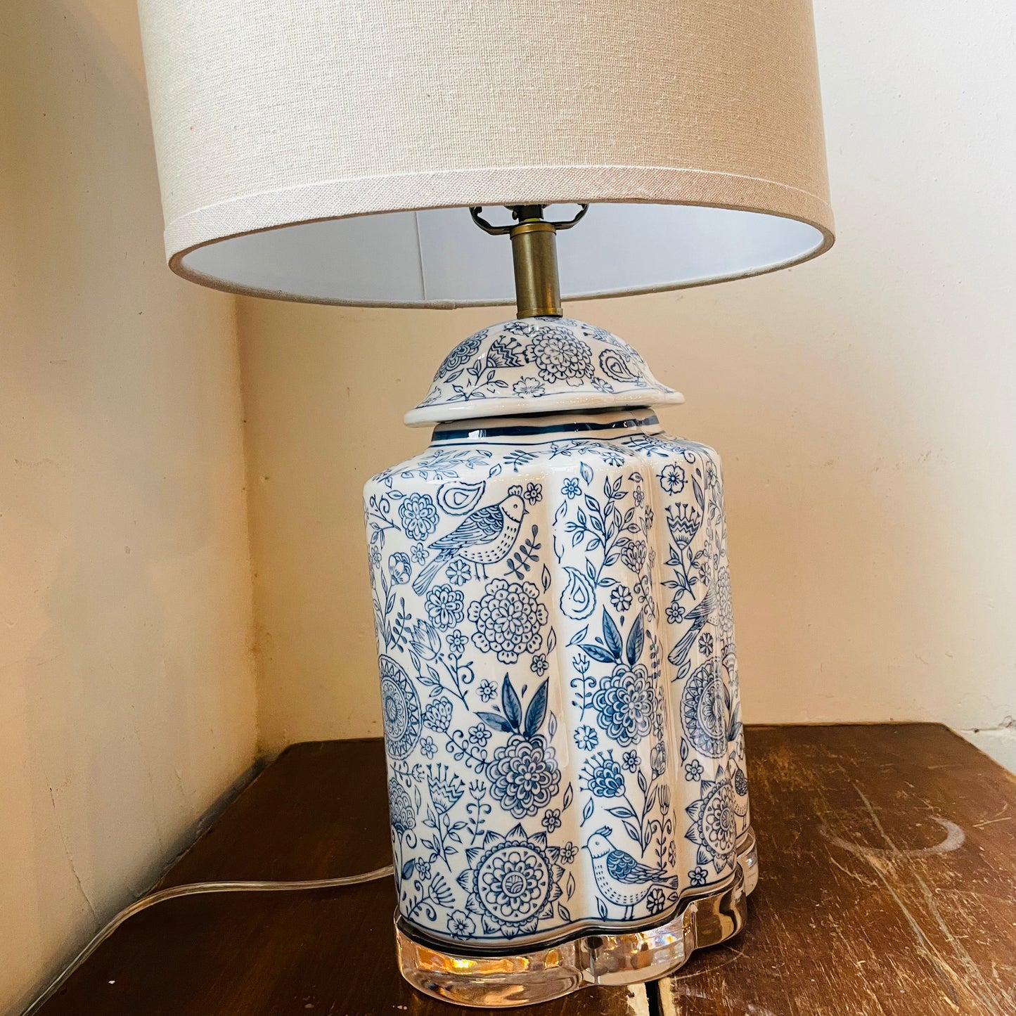 Petal & Plume Porcelain Lamp