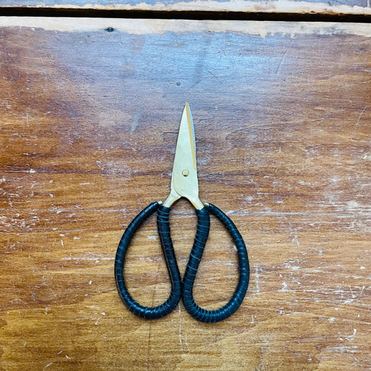Leather Wrapped Foraged Iron Scissors