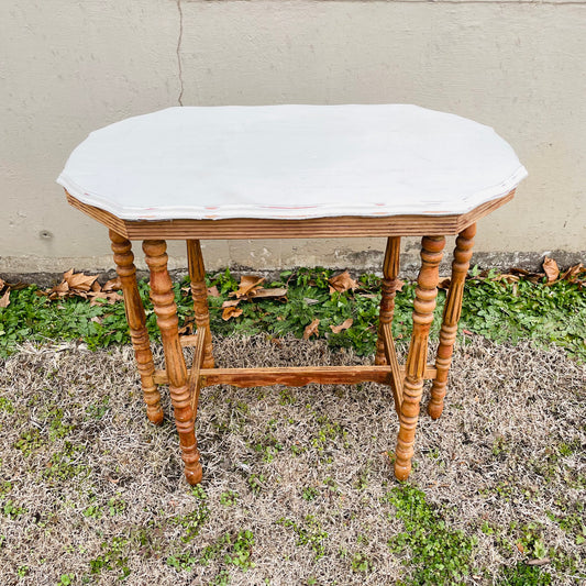 Shabby Chic Wooden Spindle Leg Table- Vintage