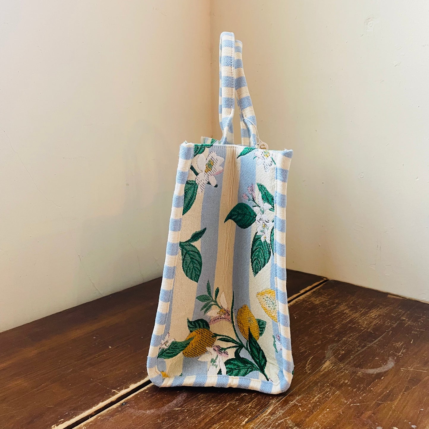 Lemon Stripe Jacquard Tote