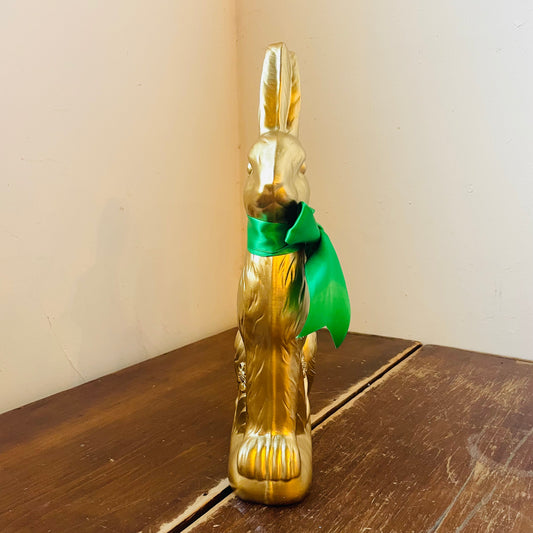 Large Faux Foil Bunny with Green Bow