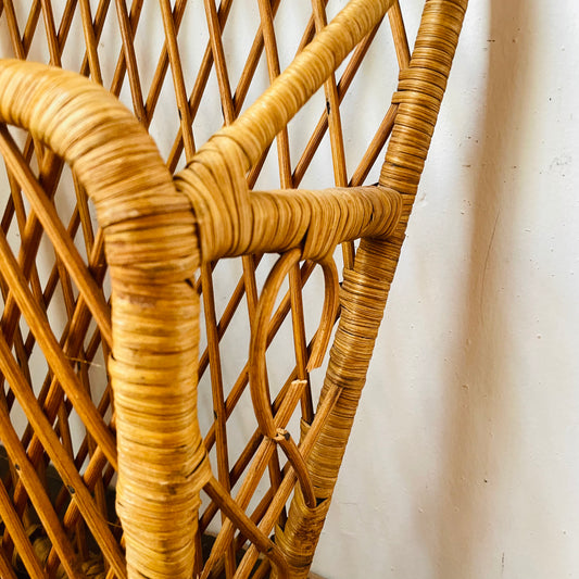 Natural Wicker Wall Basket- Vintage
