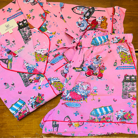 Parisian Poodles Short Sleep Set
