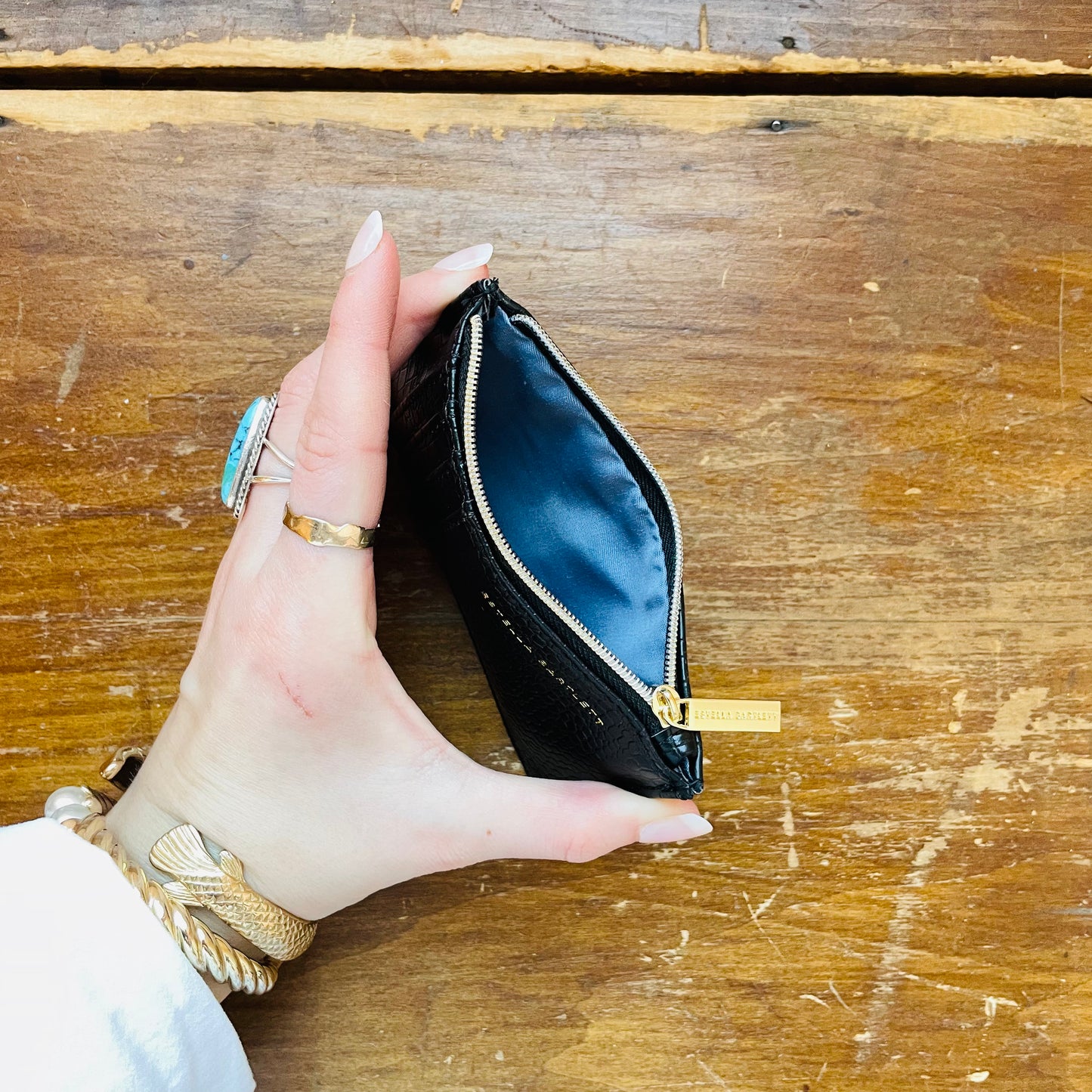 Estella Bartlett Black Croc Card Purse