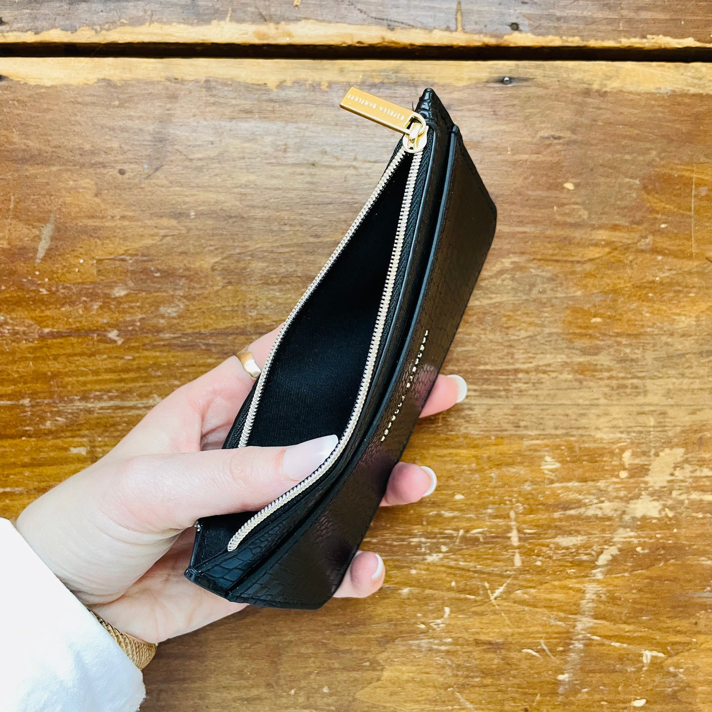 Estella Bartlett Black Croc Large Card Purse