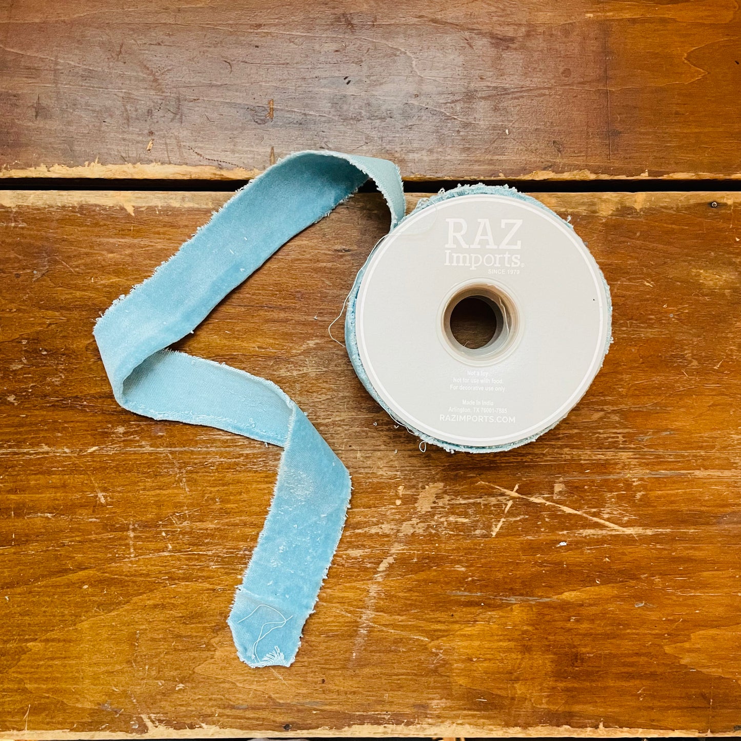 Pastel Blue Velvet Ribbon